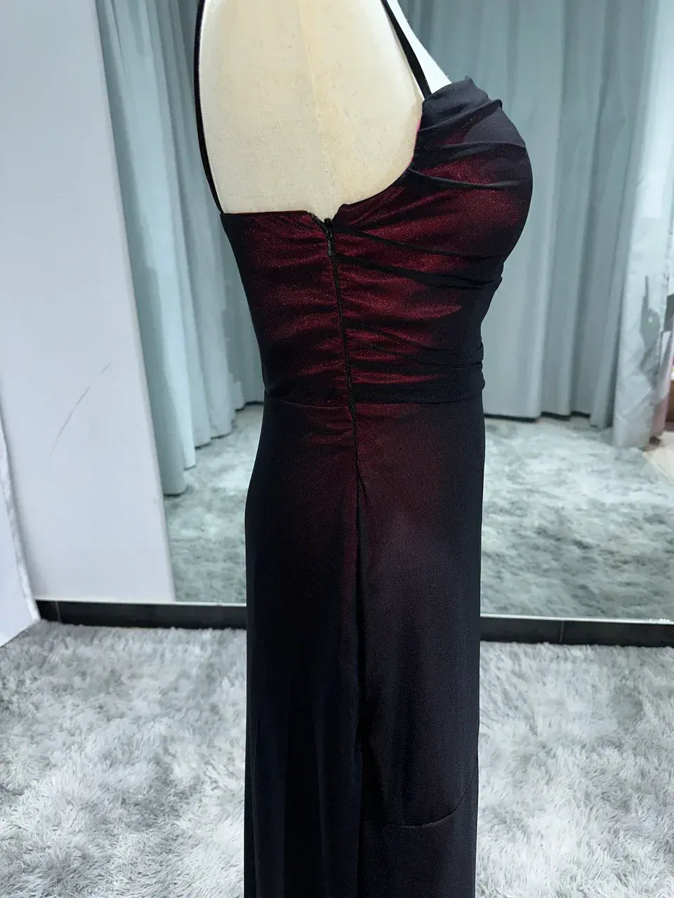 Fashion Bodycon Off the Shoulder Sleeveless Backless Chiffon Floor-Length Prom Dress