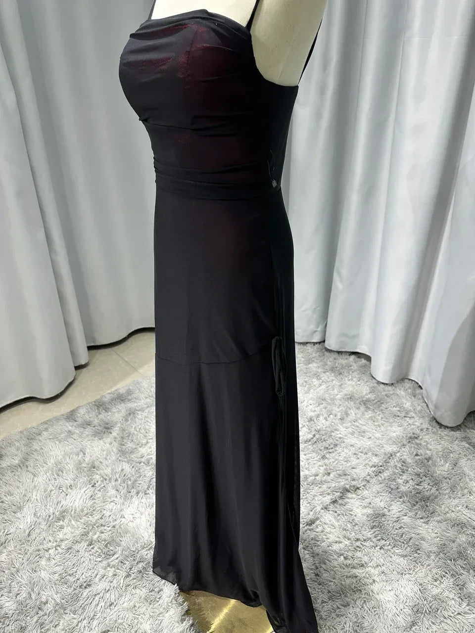 Fashion Bodycon Off the Shoulder Sleeveless Backless Chiffon Floor-Length Prom Dress