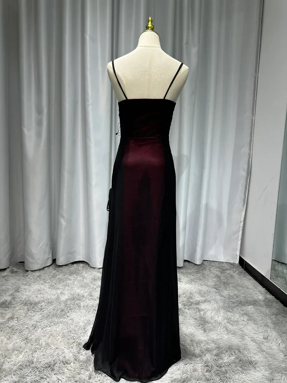 Fashion Bodycon Off the Shoulder Sleeveless Backless Chiffon Floor-Length Prom Dress