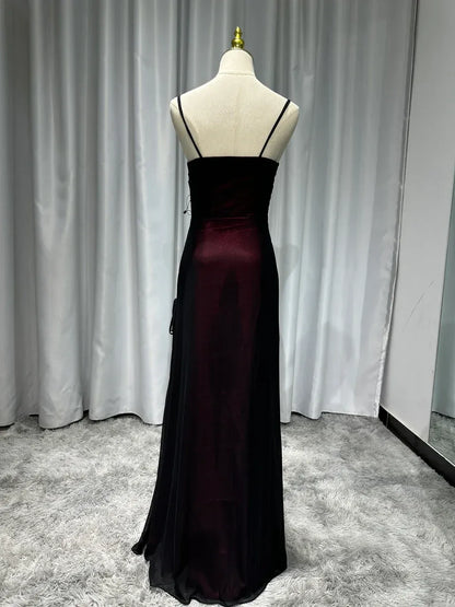 Fashion Bodycon Off the Shoulder Sleeveless Backless Chiffon Floor-Length Prom Dress