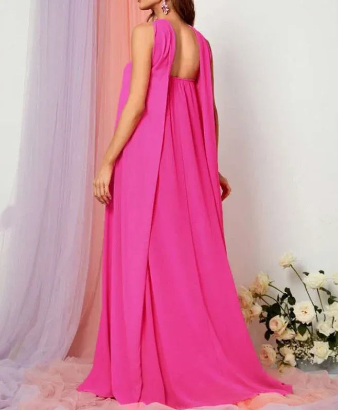 Fashion Column Off The Shoulder Backless Floor-Length Prom Dress