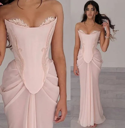 Fashion Empire Sweetheart Sleeveless Chiffon Sweep/Brush Train Prom Dress