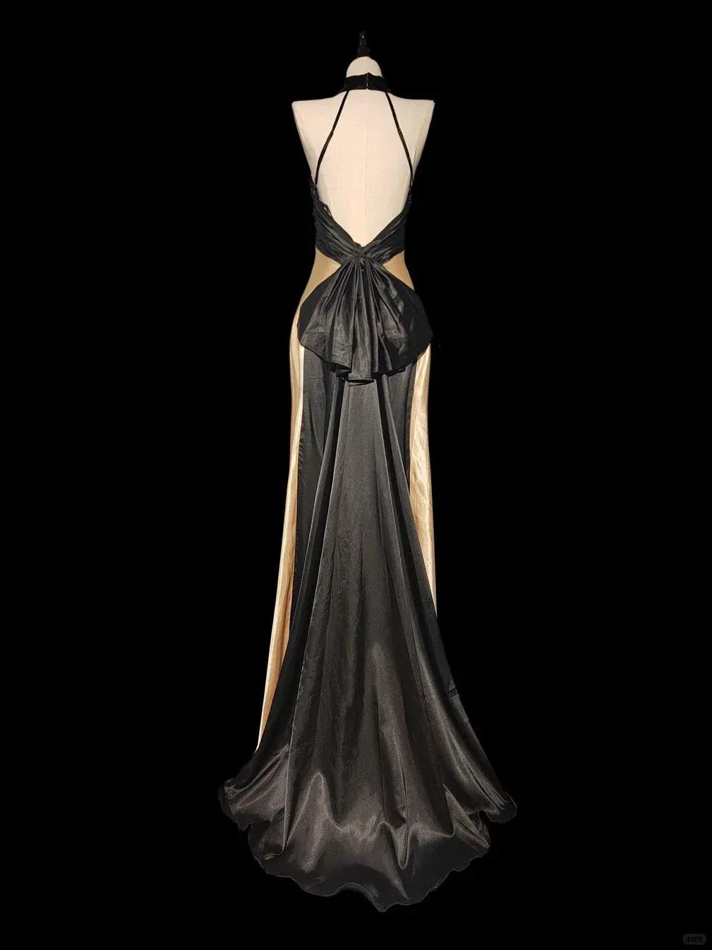 Fashion Mermaid Halter Neck Sleeveless Pleated Backless Satin Floor-Length Prom Dress