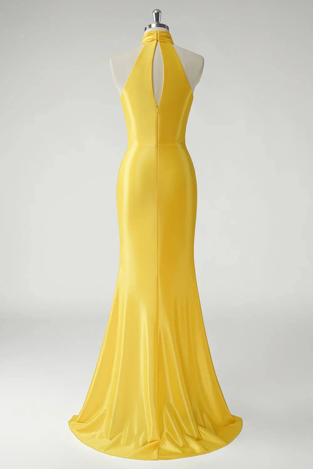 Fashion Mermaid Halter Sleeveless Back Zip Floor-Length prom dress for women