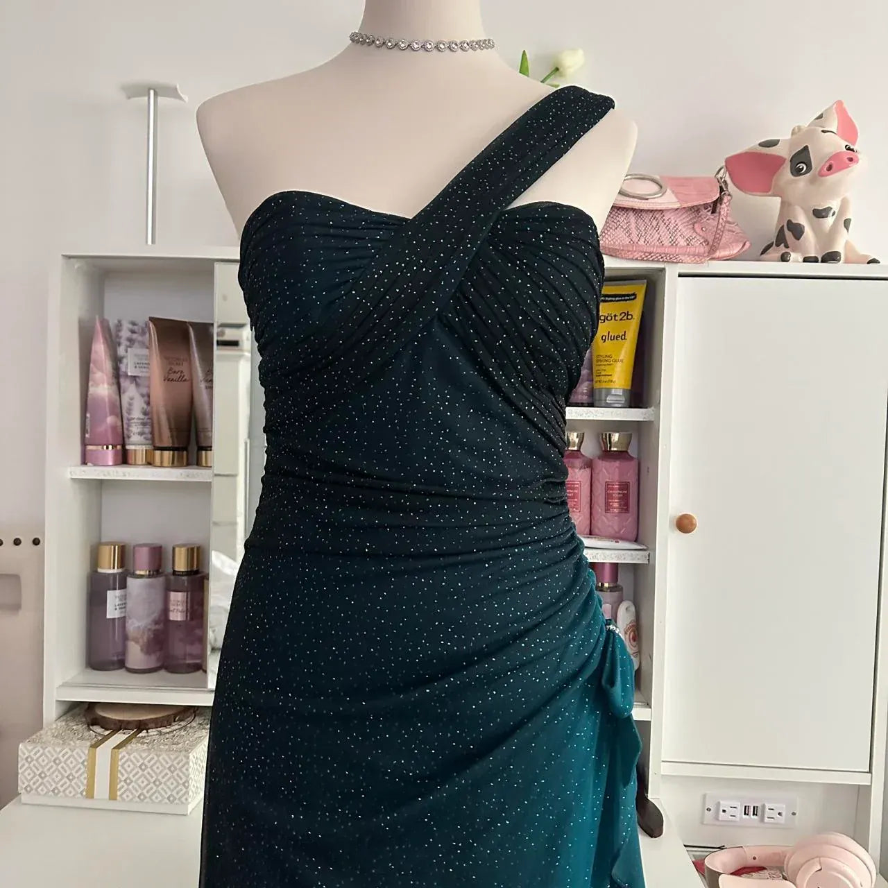 Fashion Mermaid/Trumpet One Shoulder Sleeveless Pleated Chiffon Floor-Length Prom Dress