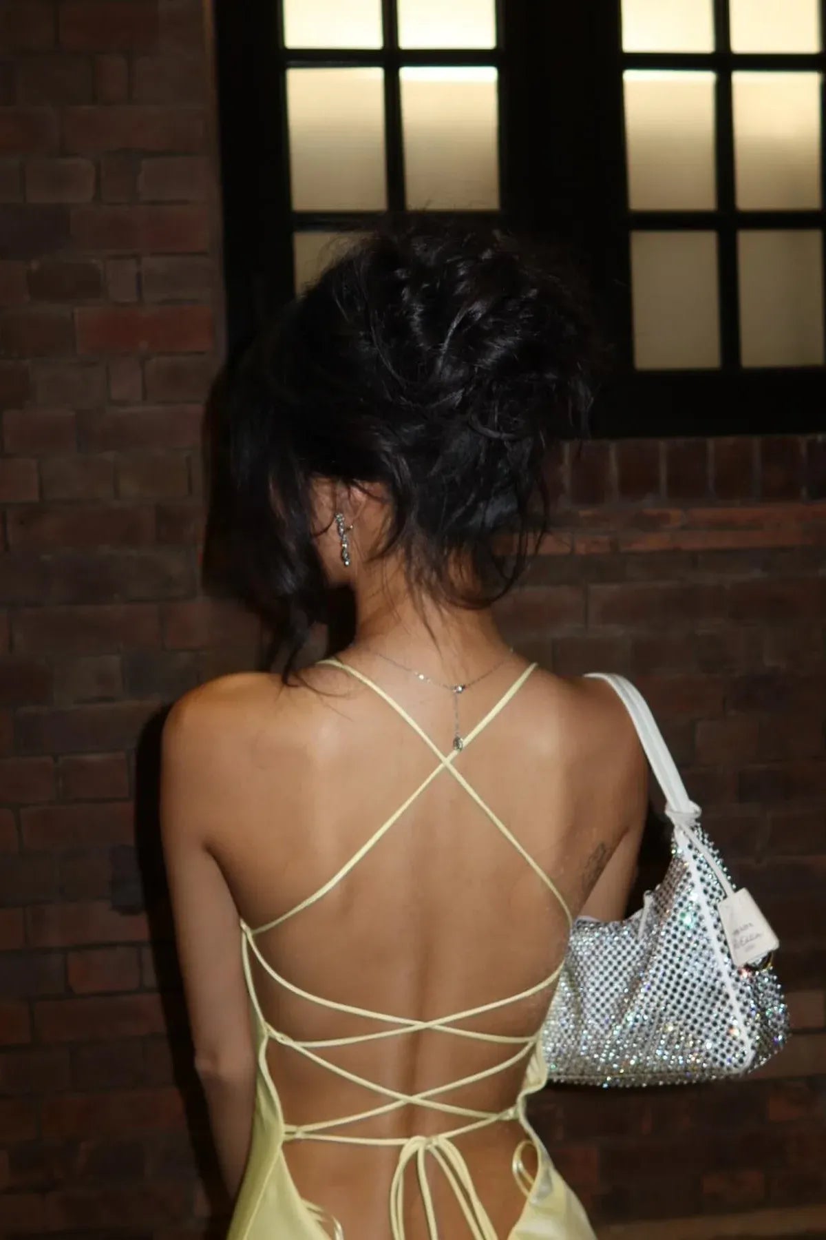Fashion Sheath Spaghetti Straps Sleeveless Lace Up Satin Floor-Length Prom Dress