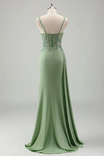 Fashion V Neck Sleeveless Backless Floor-Length Prom Dress for women