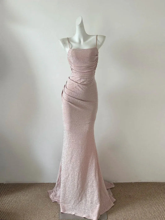 Fashion Sheath Off The Shoulder Backless Floor-Length Prom Dress