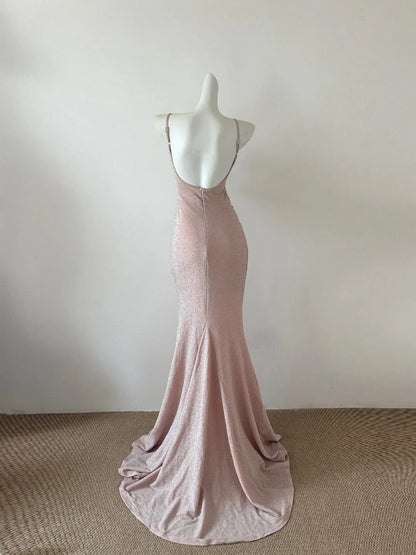 Fashion Sheath Off The Shoulder Backless Floor-Length Prom Dress