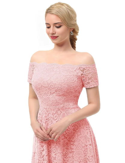 Fashionable A-Line Off the Shoulder Sleeveless Back Zip Asymmetrical prom dress for women