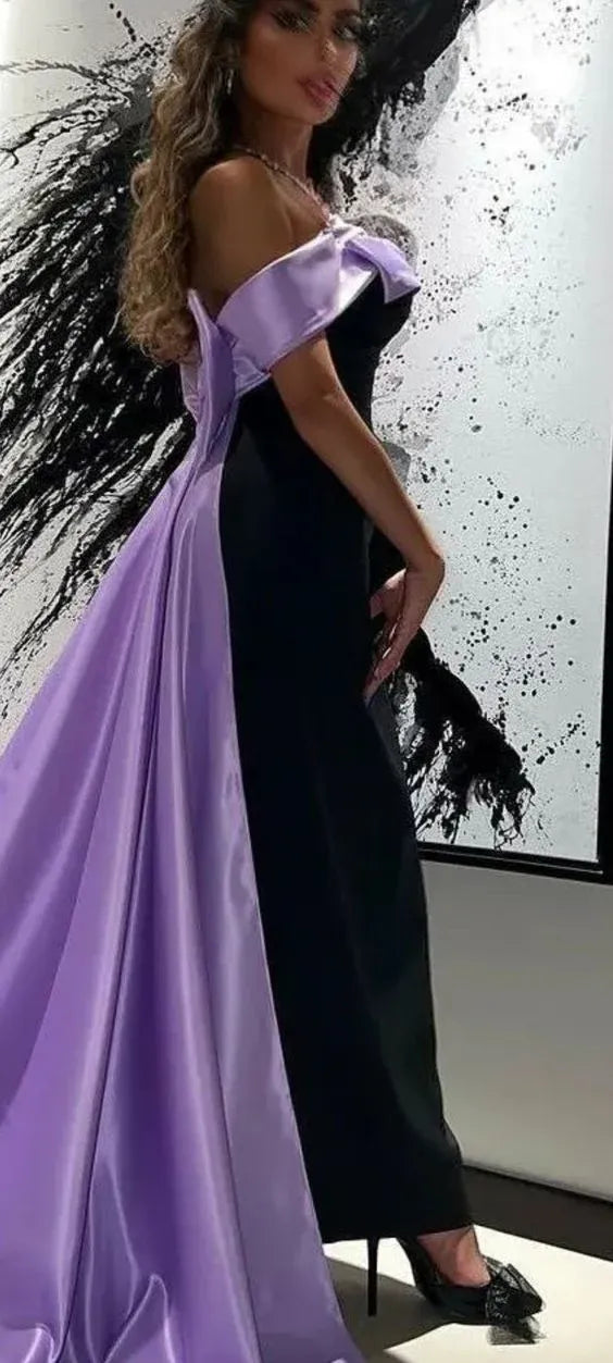 Fashionable Ball Gown Strapless Sleeveless Satin Bow Floor-Length Evening Dress