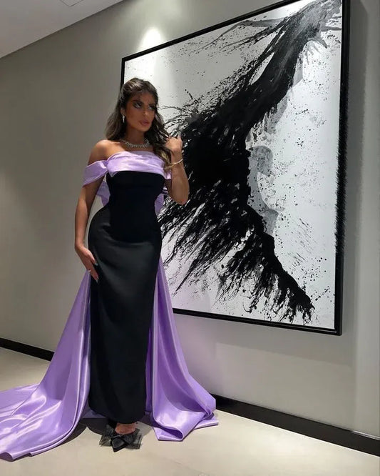 Fashionable Ball Gown Strapless Sleeveless Satin Bow Floor-Length Evening Dress