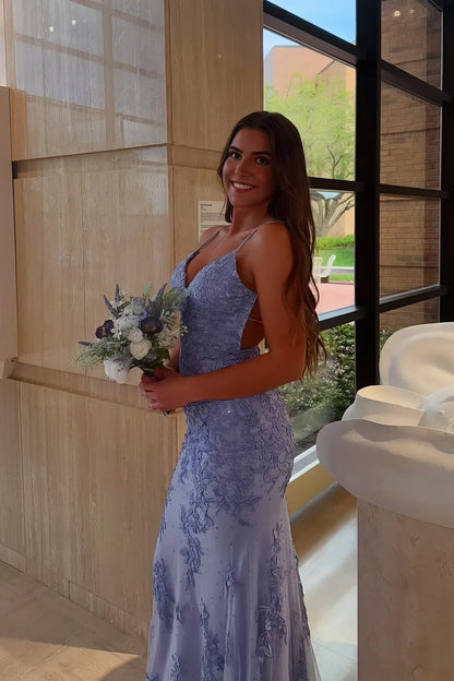 Fashionable Mermaid Spaghetti Straps Sleeveless Pleated Tulle Floor-Length Prom Dress