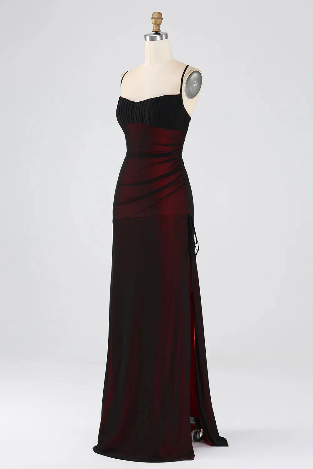 Fashionable SheathColumn Boat Neck Sleeveless Lace Up Floor-Length Bridesmaid Dress for women