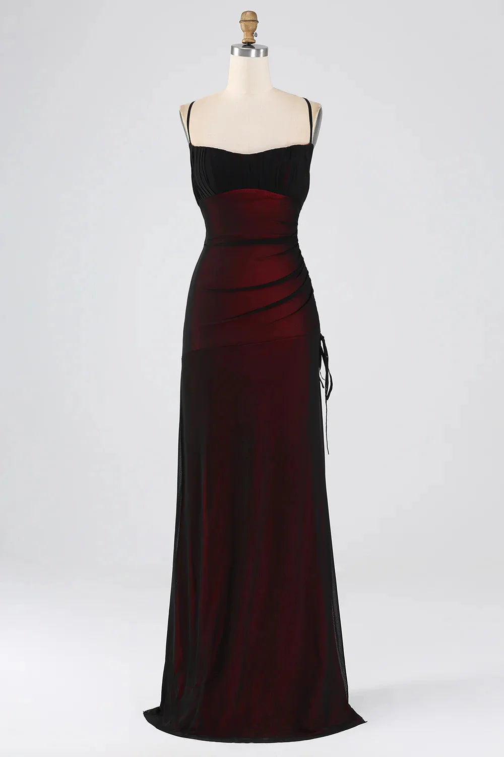 Fashionable SheathColumn Boat Neck Sleeveless Lace Up Floor-Length Bridesmaid Dress for women