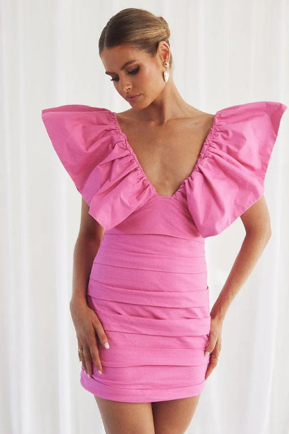 Fashionable Sheath V Neck Sleeveless Pleated Short-Mini Homecoming Dress