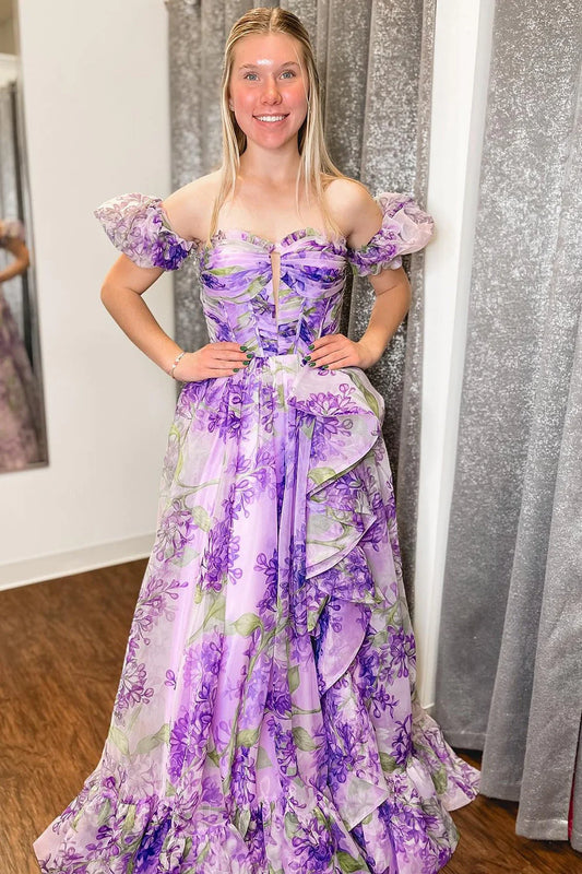 Formal Women's Dresses/Cute Sheath Sweetheart Floral Prom Dresses With Detachable Sleeves/Dress For Formal