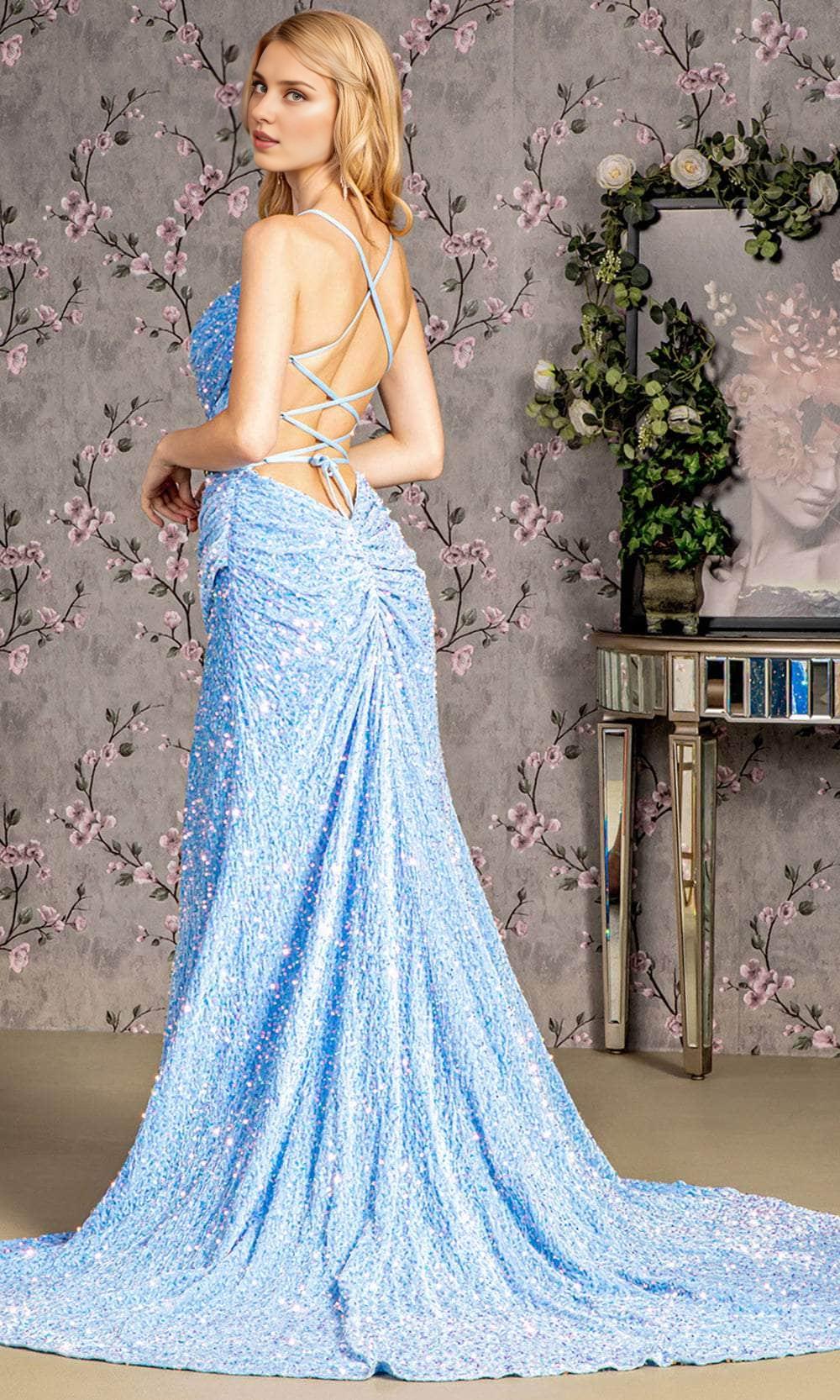 Formal Women's Dresses V-Neck Cowl Spaghetti Straps With Slit Evening Dress Prom Gown  Stores With Prom Dresses