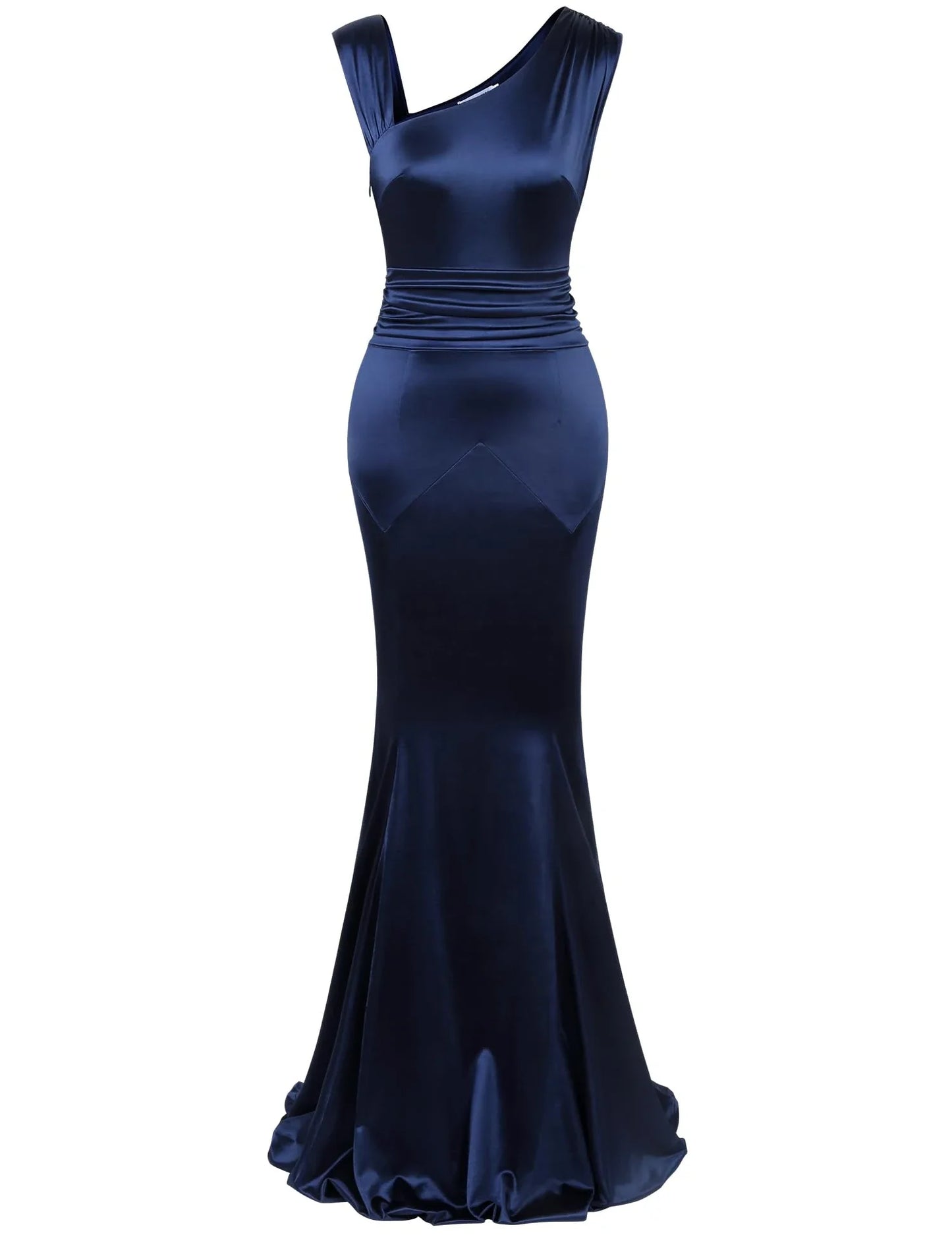 Glamorous Mermaid One - Shoulder Sleeveless Simple Back Floor - Length Evening Dress