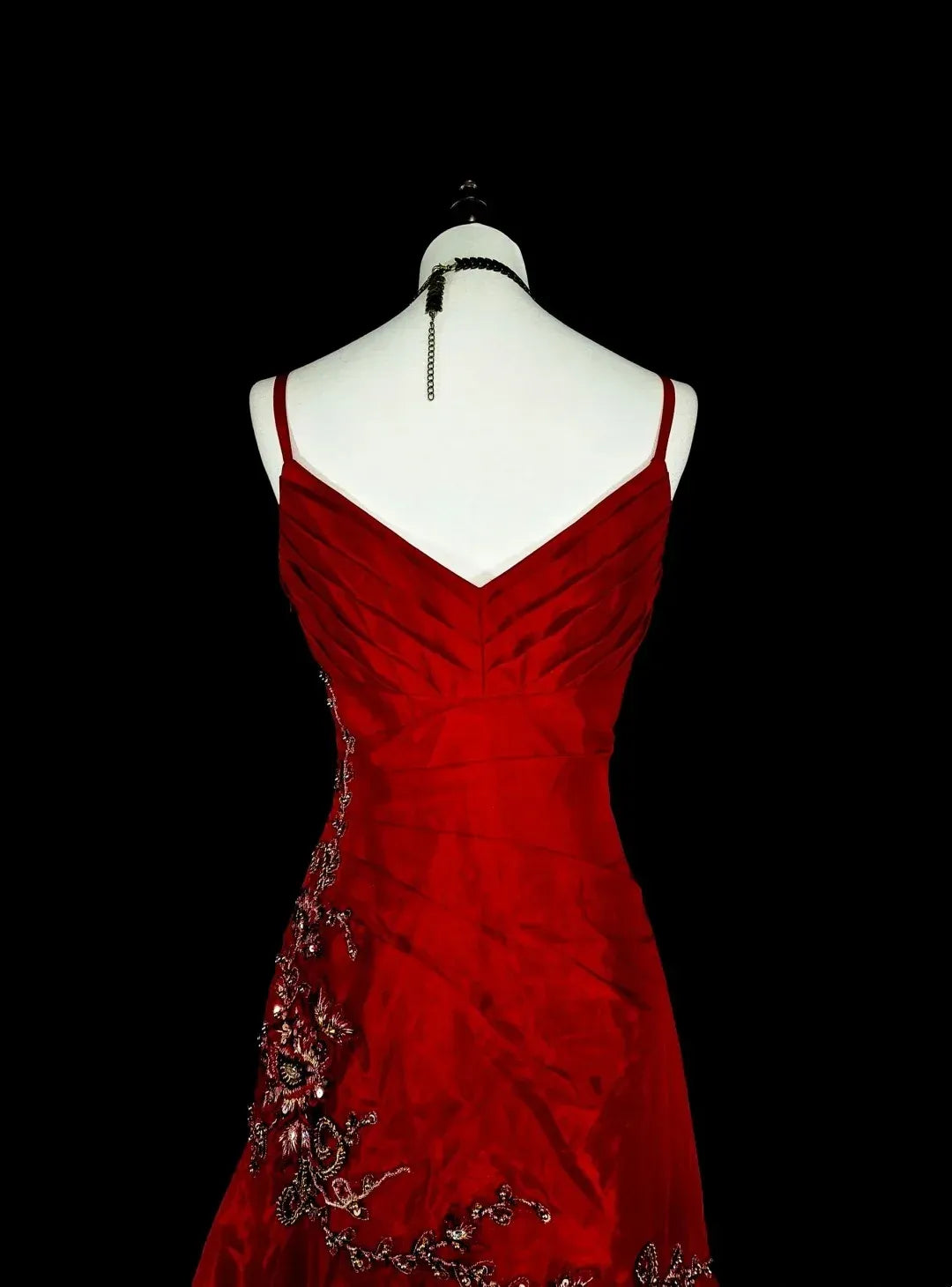 Glamorous Mermaid Sweetheart Spaghetti Strap Zipper Back Floor-Length Red Prom Evening Dress