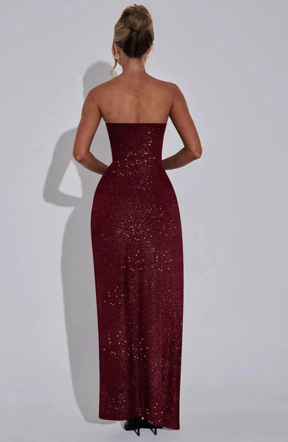 Glamorous Sheath Strapless Sleeveless Backless Maxi Evening Dress