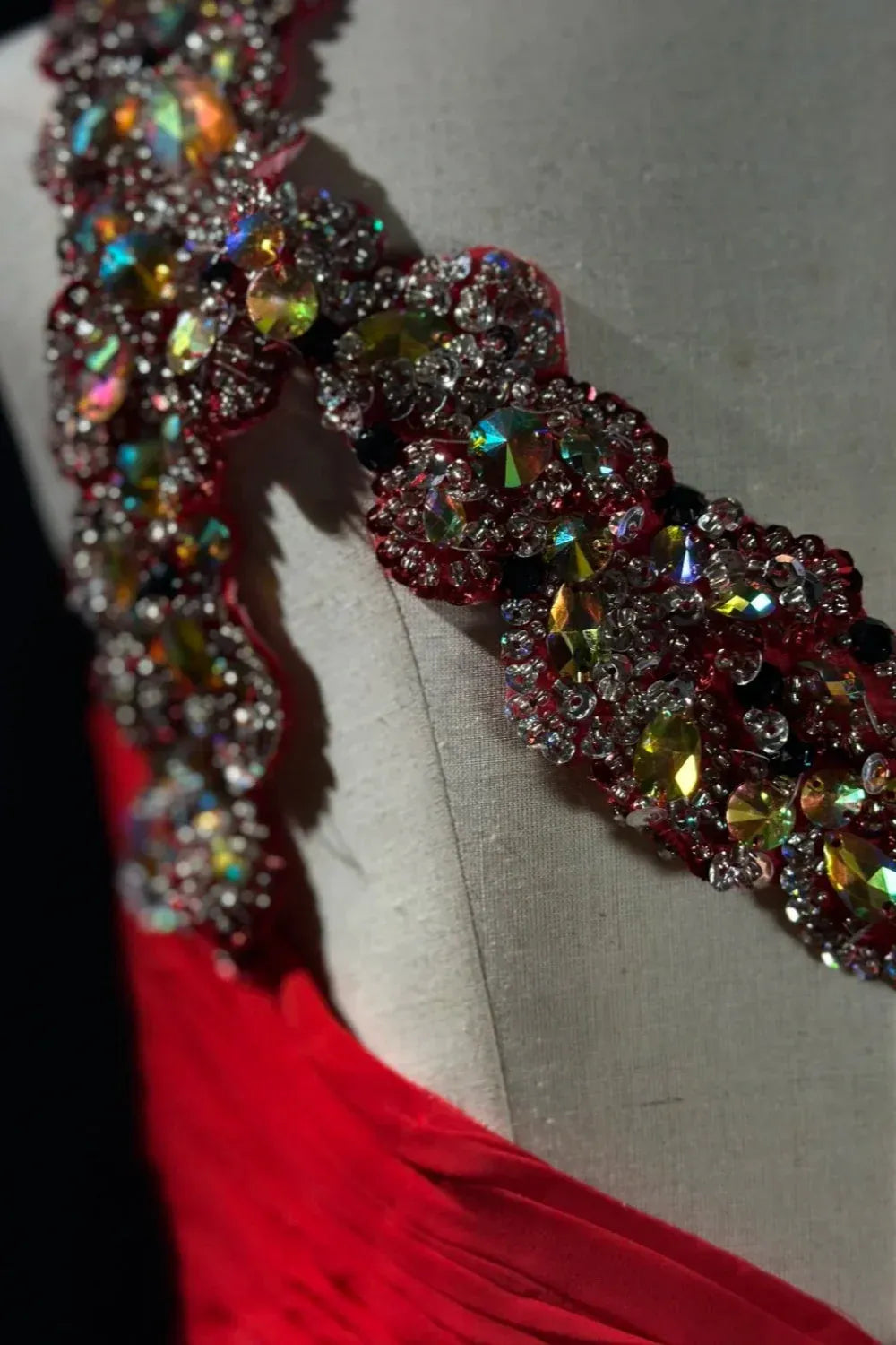 Glamorous A-Line One Shoulder Sleeveless Crystal Pleated Sweep/Brush Train Prom Dress