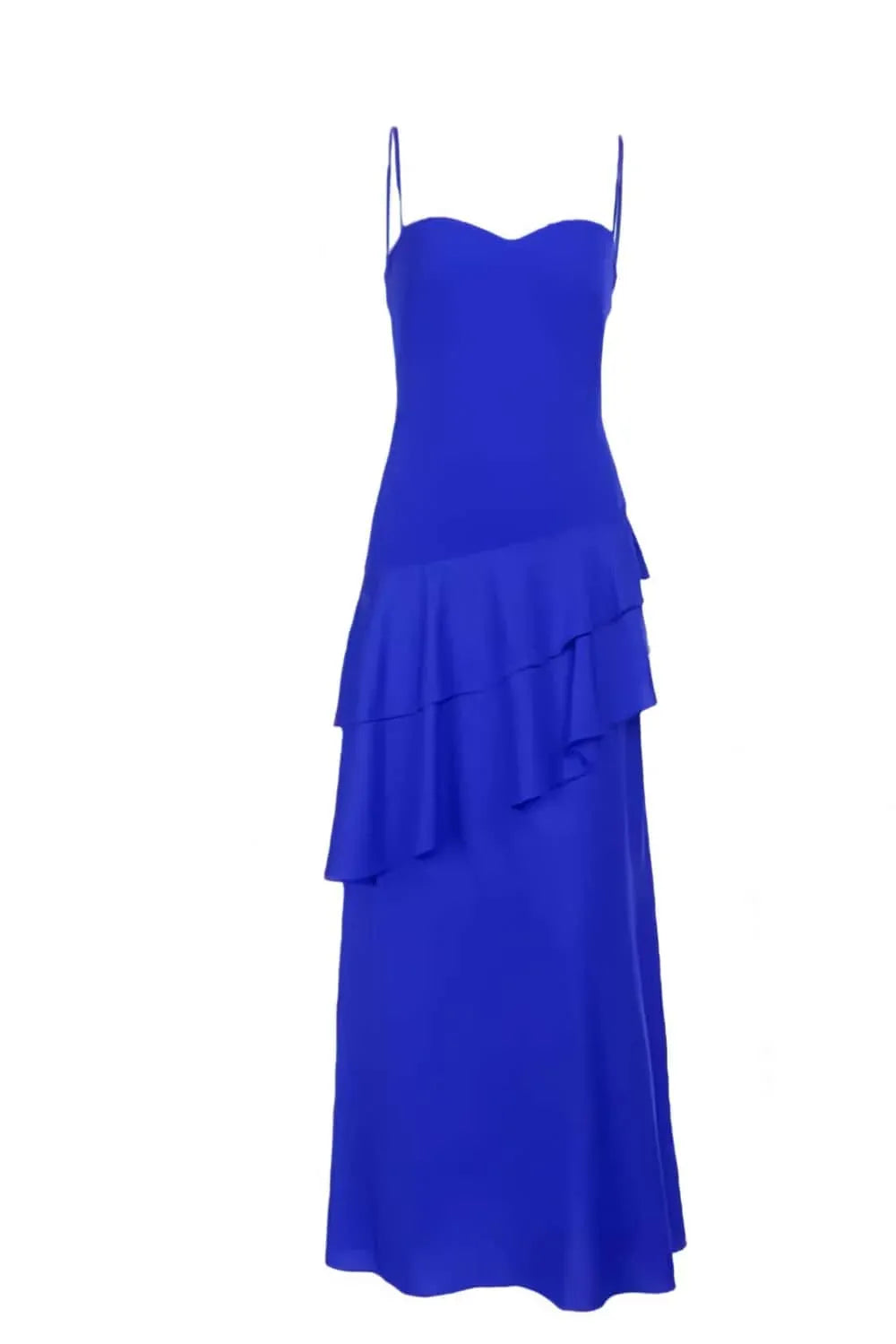 Glamorous A-Line Spaghetti Strap Sleeveless Ruffled Chiffon Floor-Length Prom Dress