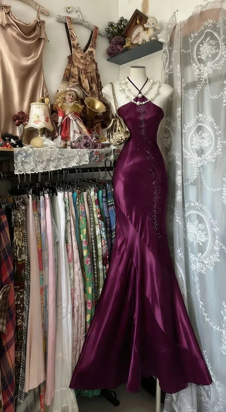Glamorous Mermaid Halter Neck Sleeveless Sequin Royal Blue Maxi Prom Dress for Women Hot Sale