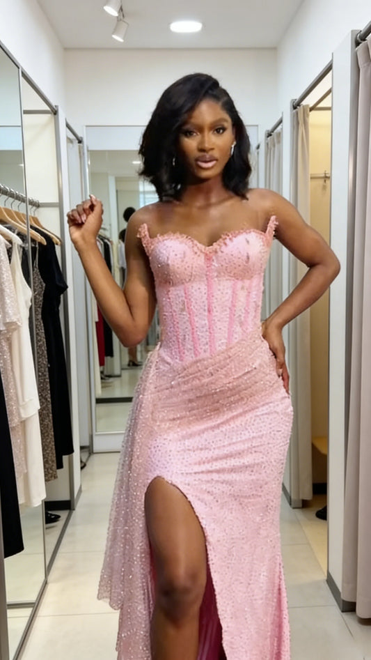 Glamorous Mermaid Sweetheart Spaghetti Straps Zipper Back Floor Length Prom Dress