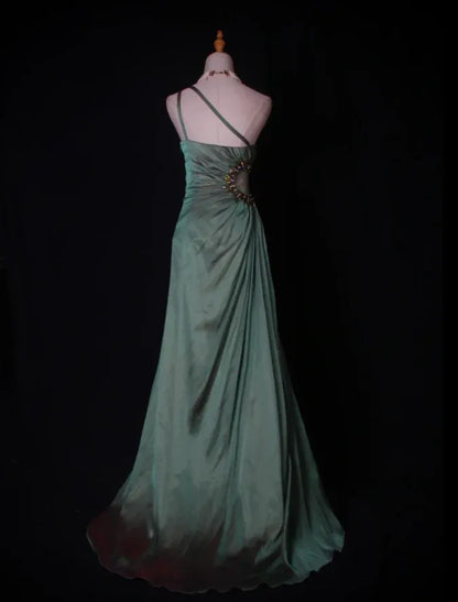 Glamorous Sheath One-shoulder Ruched Evening Dress For Female Guests Hot Sale