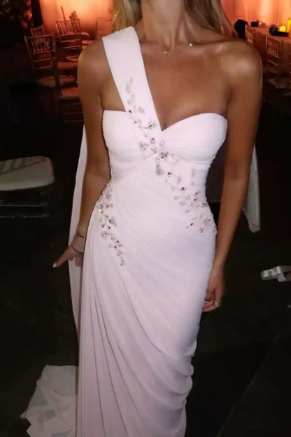 Gorgeous A-Line Sweetheart Neck Sleeveless Chiffon Floor-Length Backless Prom Dress