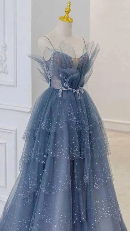Gorgeous A-line Off the Shoulder Sleeveless Tulle Floor-Length Backless Prom Dress