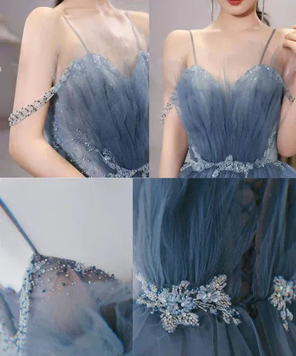 Gorgeous A-line Off the Shoulder Sleeveless Tulle Floor-Length Backless Prom Dress