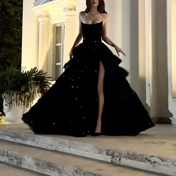 Gorgeous A Line Strapless Sleeveless Lace Up Floor-Length Prom Dress