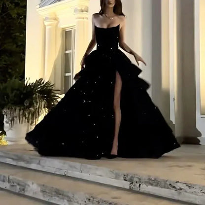 Gorgeous A Line Strapless Sleeveless Lace Up Floor-Length Prom Dress