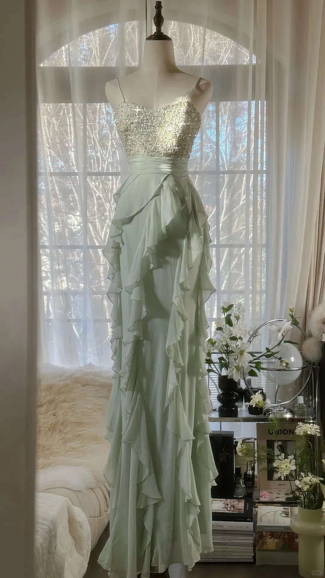 Gorgeous Fitted Spaghetti Straps Sleeveless Zipper Up Floor-Length Prom Dress