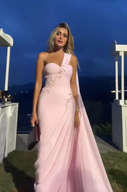 Gorgeous A-Line Sweetheart Neck Sleeveless Chiffon Floor-Length Backless Prom Dress