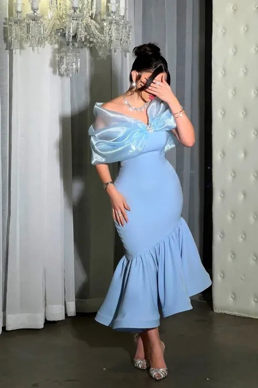 Gorgeous Mermaid/Trumpet Off-Shoulders Sleeveless Pleated Ankle-Length Prom Dress