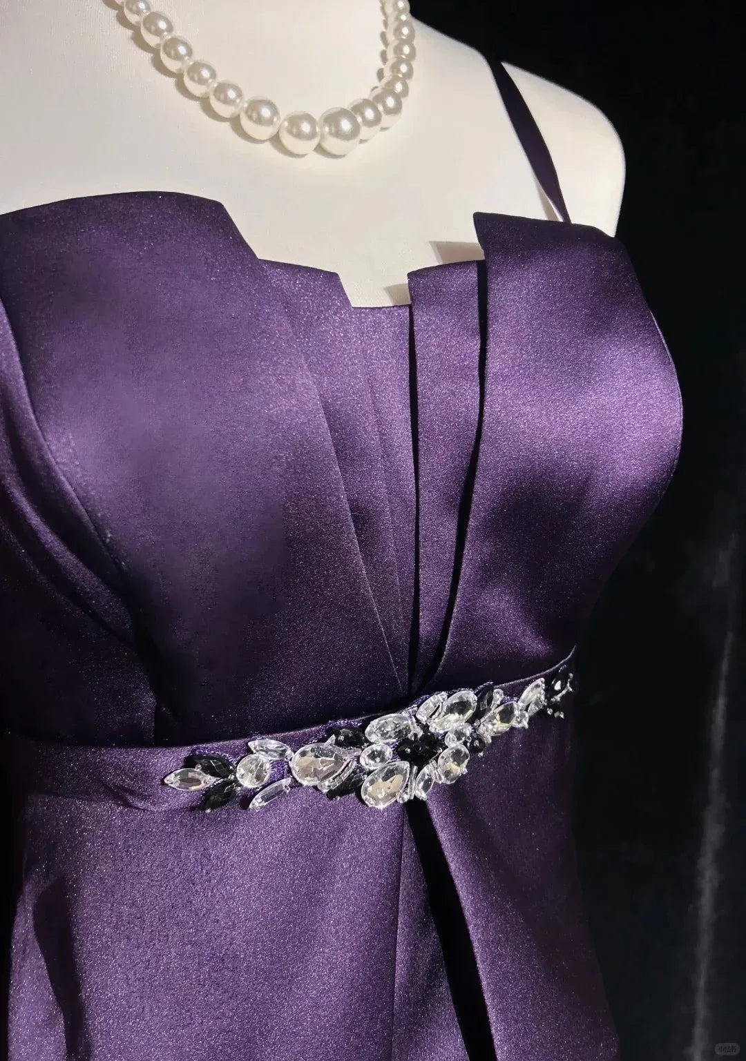 Graceful A-Line Spaghetti Straps Sleeveless Pleated Satin Maxi Dress Homecoming Dress