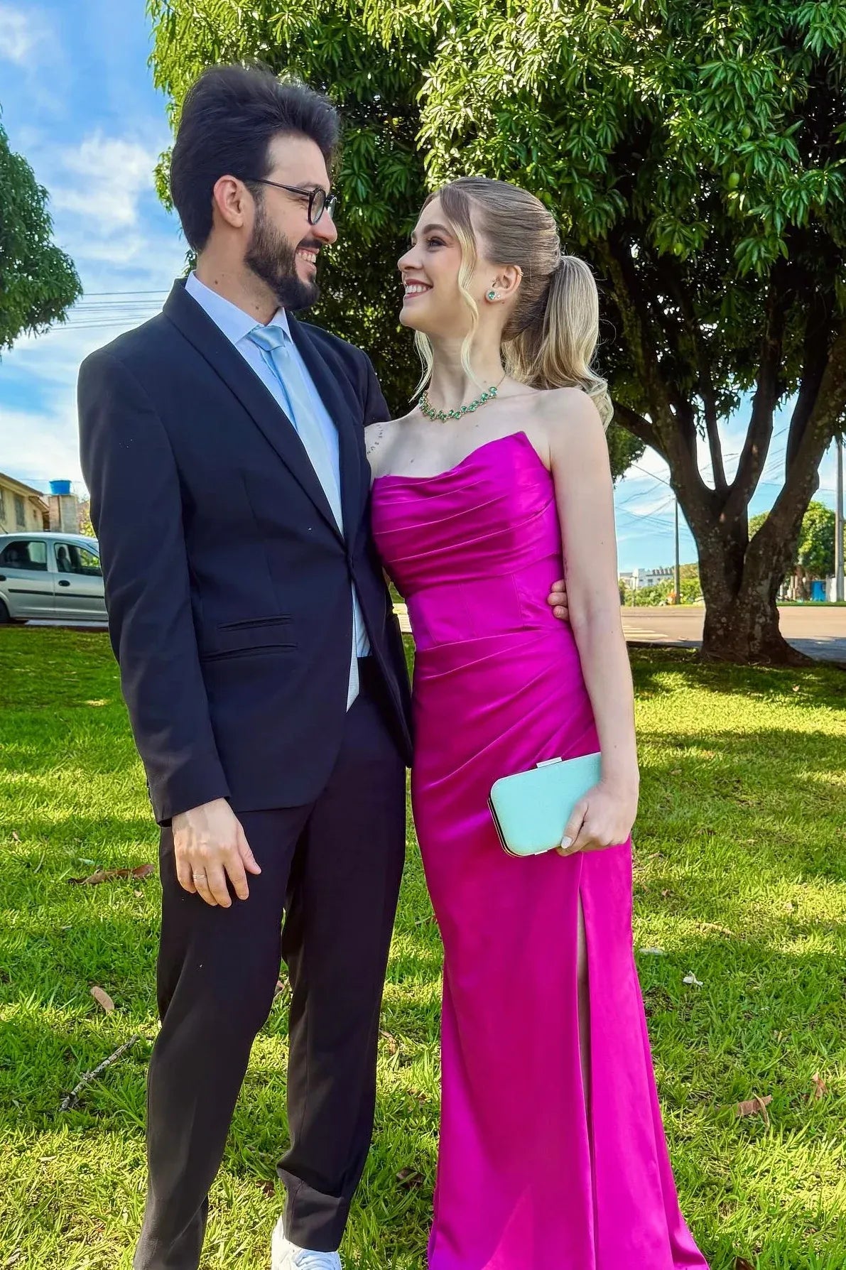 Graceful Mermaid Strapless Sleeveless Satin Pleated Floor-Length Prom Dress