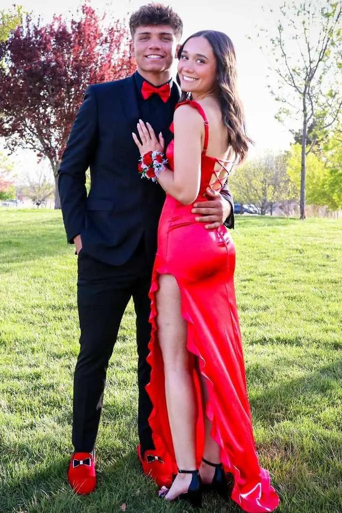 Graceful Mermaid Sweetheart Sleeveless Satin Ruffles Floor-Length Prom Dress