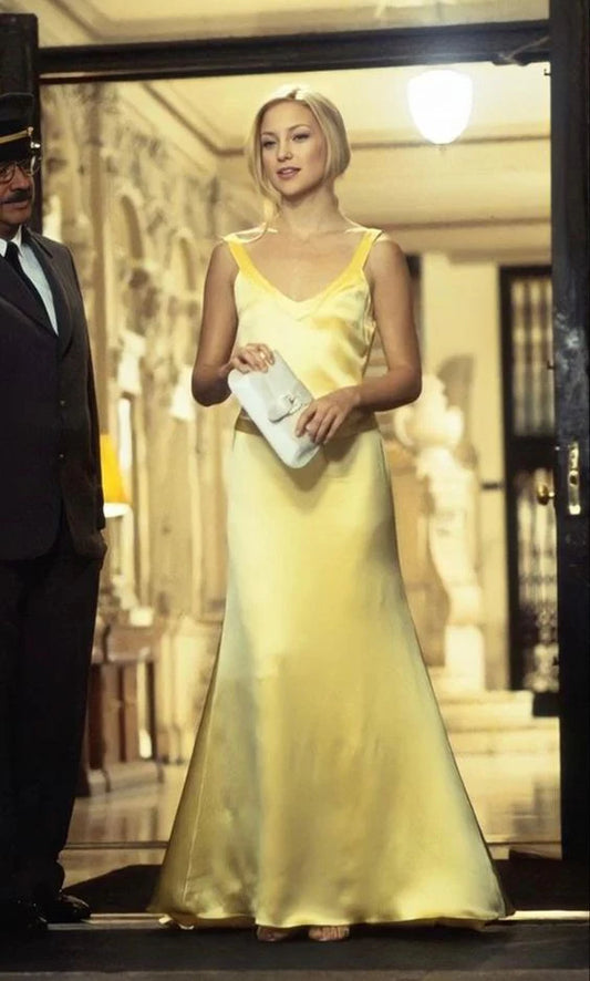 Graceful Mermaid/Trumpet V Neck Sleeveless Satin Floor-Length Prom Dress