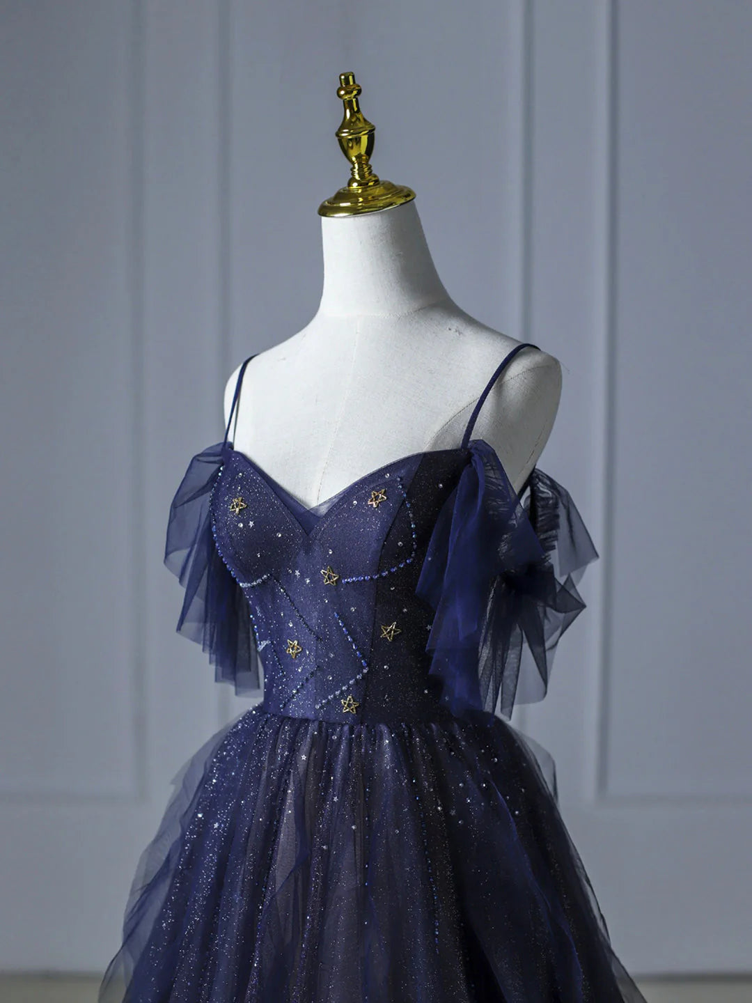 Gradient A-line V Neck Sleeveless Lace Up Floor-Length Prom Dress