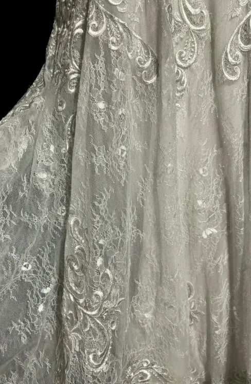 Lace Bridal Mermaid Halter V-Neck Backless Ivory Maxi Prom Dress for Women ready to ship