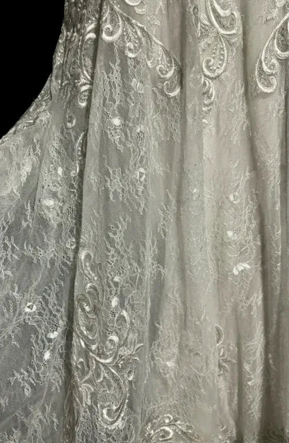 Lace Bridal Mermaid Halter V-Neck Backless Ivory Maxi Prom Dress for Women ready to ship