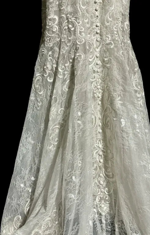 Lace Bridal Mermaid Halter V-Neck Backless Ivory Maxi Prom Dress for Women ready to ship