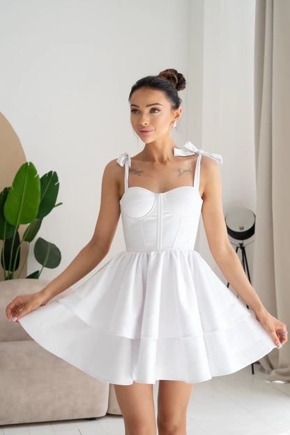Lovely A-Line Sweetheart Corset Tiered Blush Pink Mini Homecoming Dress