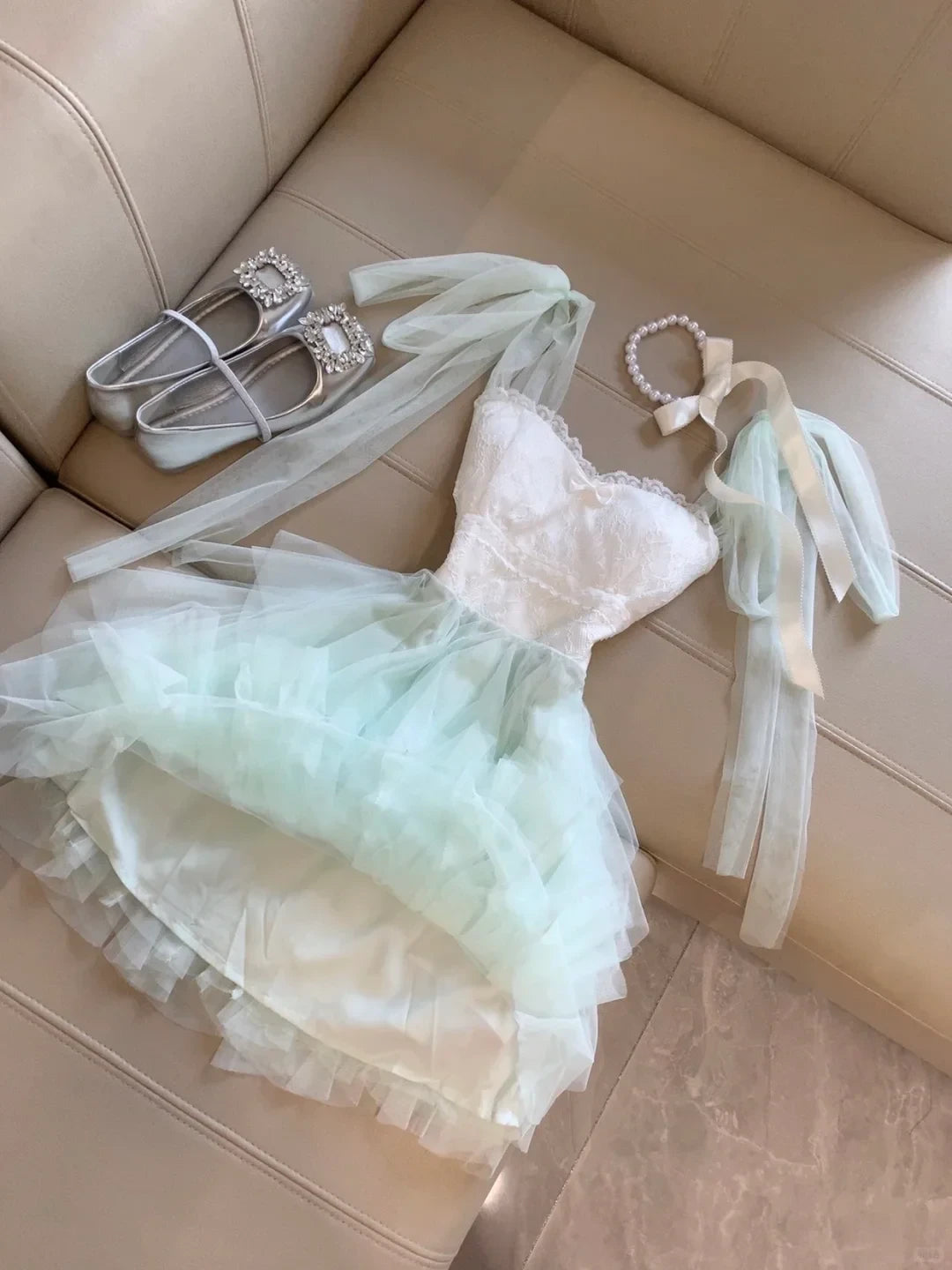 Lovely A-Line Sweetheart Layers Tulle Lace Mint Green Mini Homecoming Dresses