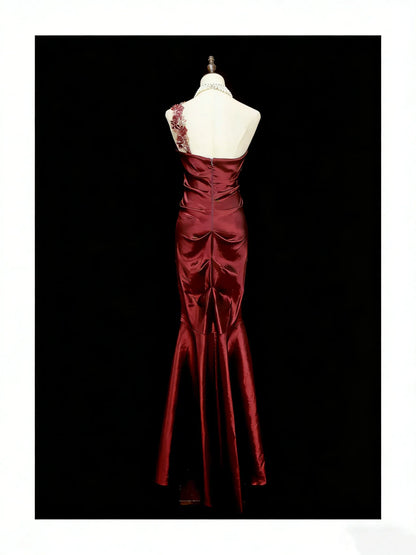 Luxurious Mermaid One Shoulder Sleeveless Zip Back Floor-Length Banquet Dress