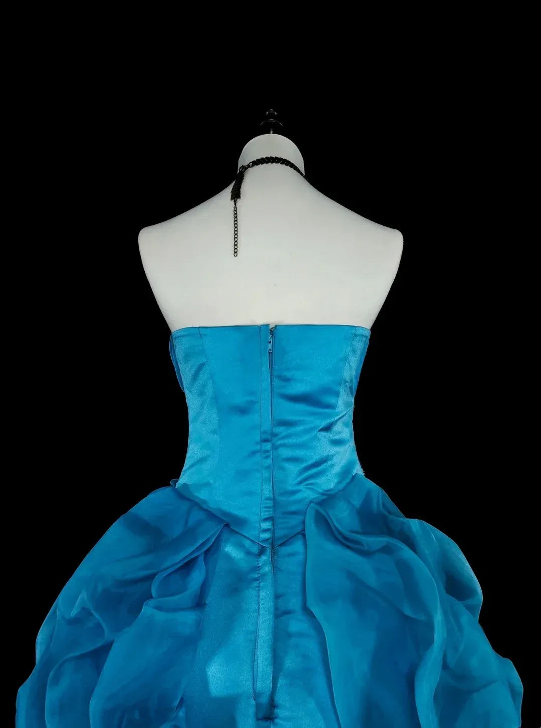 Luxury Ball Gown Strapless Sleeveless Zipper Back Floor-Length Embroidered Turquoise Formal Dress